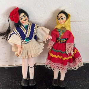 Pair of Vintage 1950’s European Souvenir Dolls